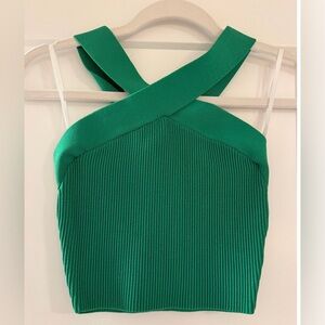 Babaton Strapless Green Top